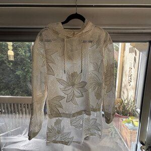 Free People FP Movement White Mesh Hoodie Cover Up One Size Fits All